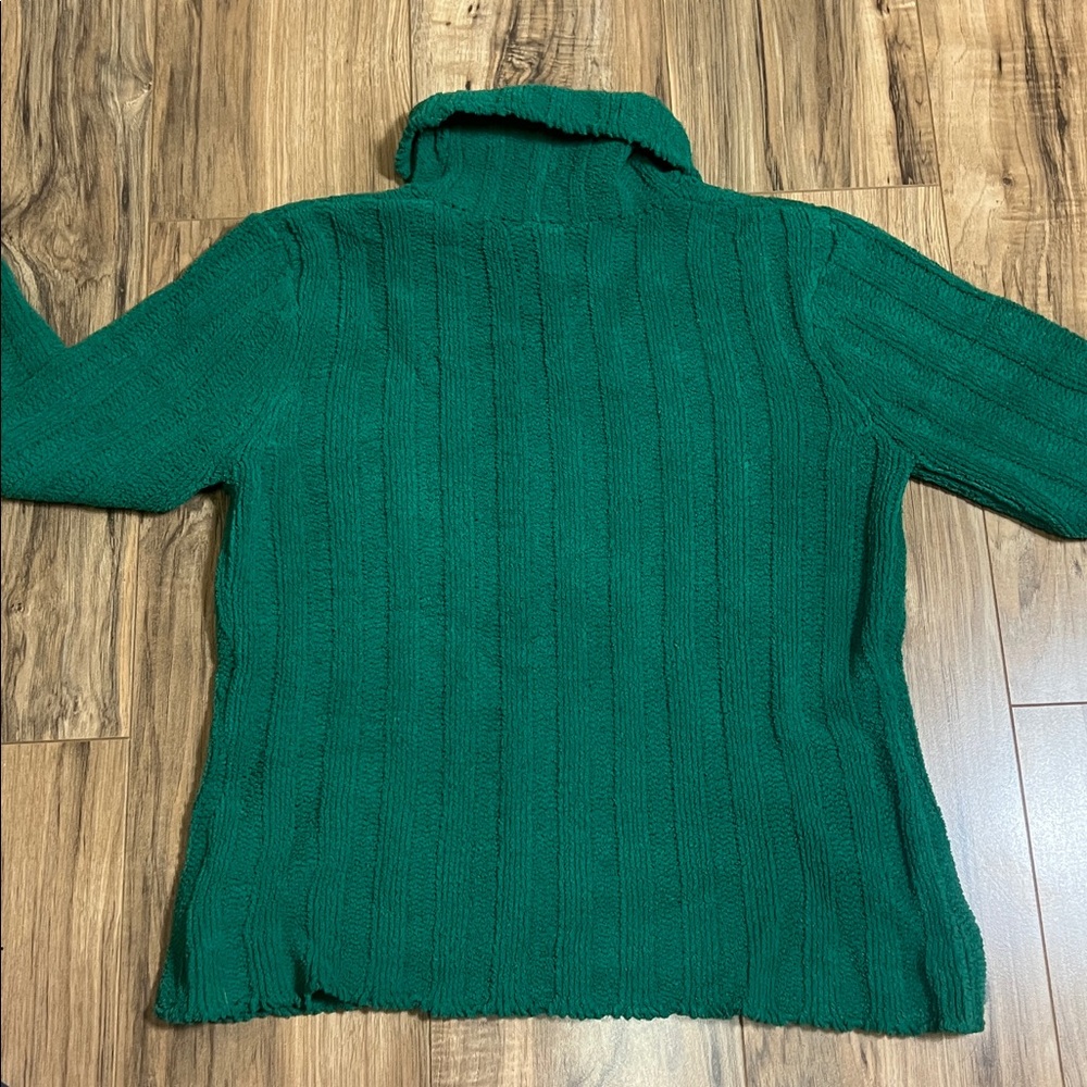 Vintage Basic Editions Ribbed Green Turtleneck Sw… - image 5